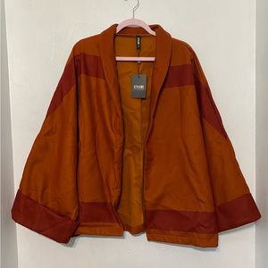 NWT Cabincore Stylewe wool cloak in orange.Oversized BOHO.Size XL